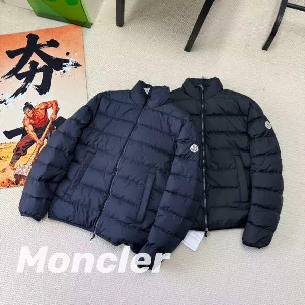 몽클레어 가로 퀼팅 스탠드넥 남녀공용 쇼트 패딩