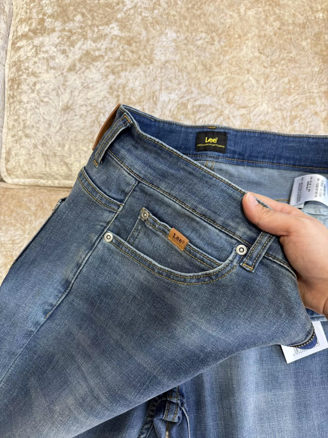리 워싱 스트레이트 남녀공용 데님 팬츠 상세 이미지 10