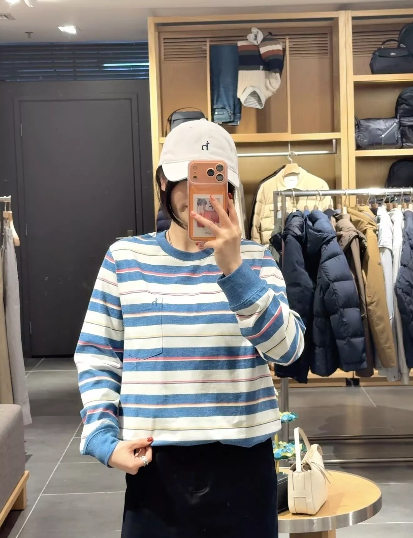 헤지스 스트라이프 포켓 여성용 긴소매 티셔츠 상세 이미지 27
