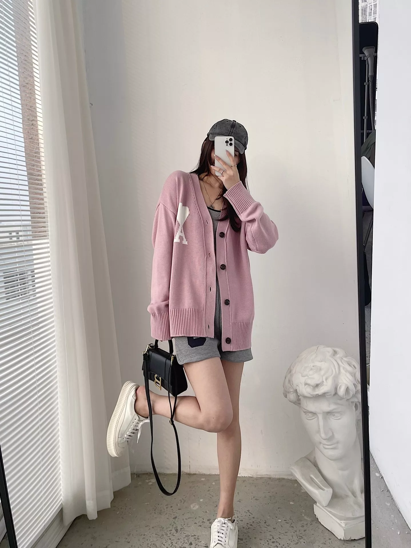 아미 하트 인타르시아 남녀공용 긴소매 가디건 상세 이미지 21