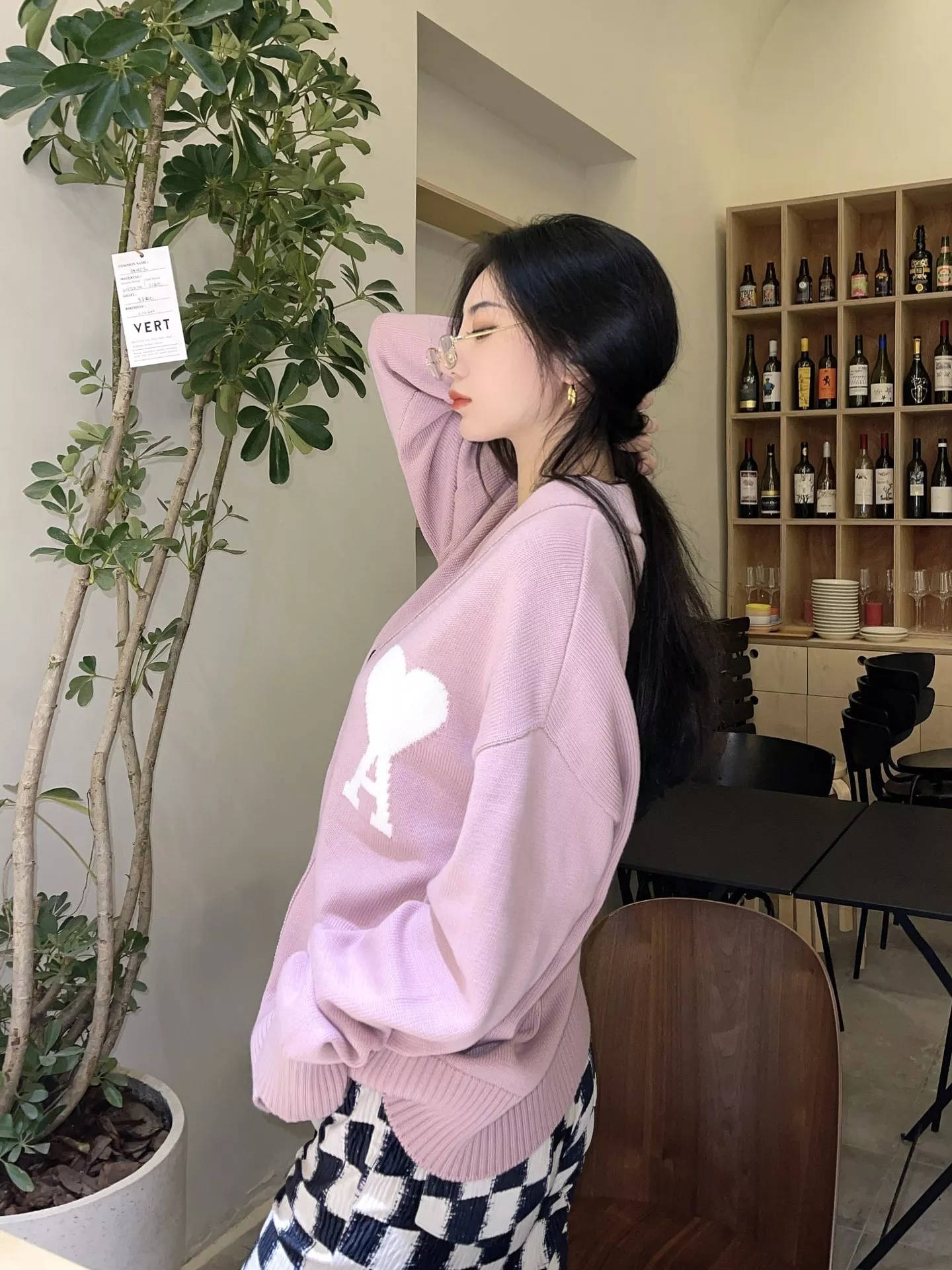 아미 하트 인타르시아 남녀공용 긴소매 가디건 상세 이미지 23