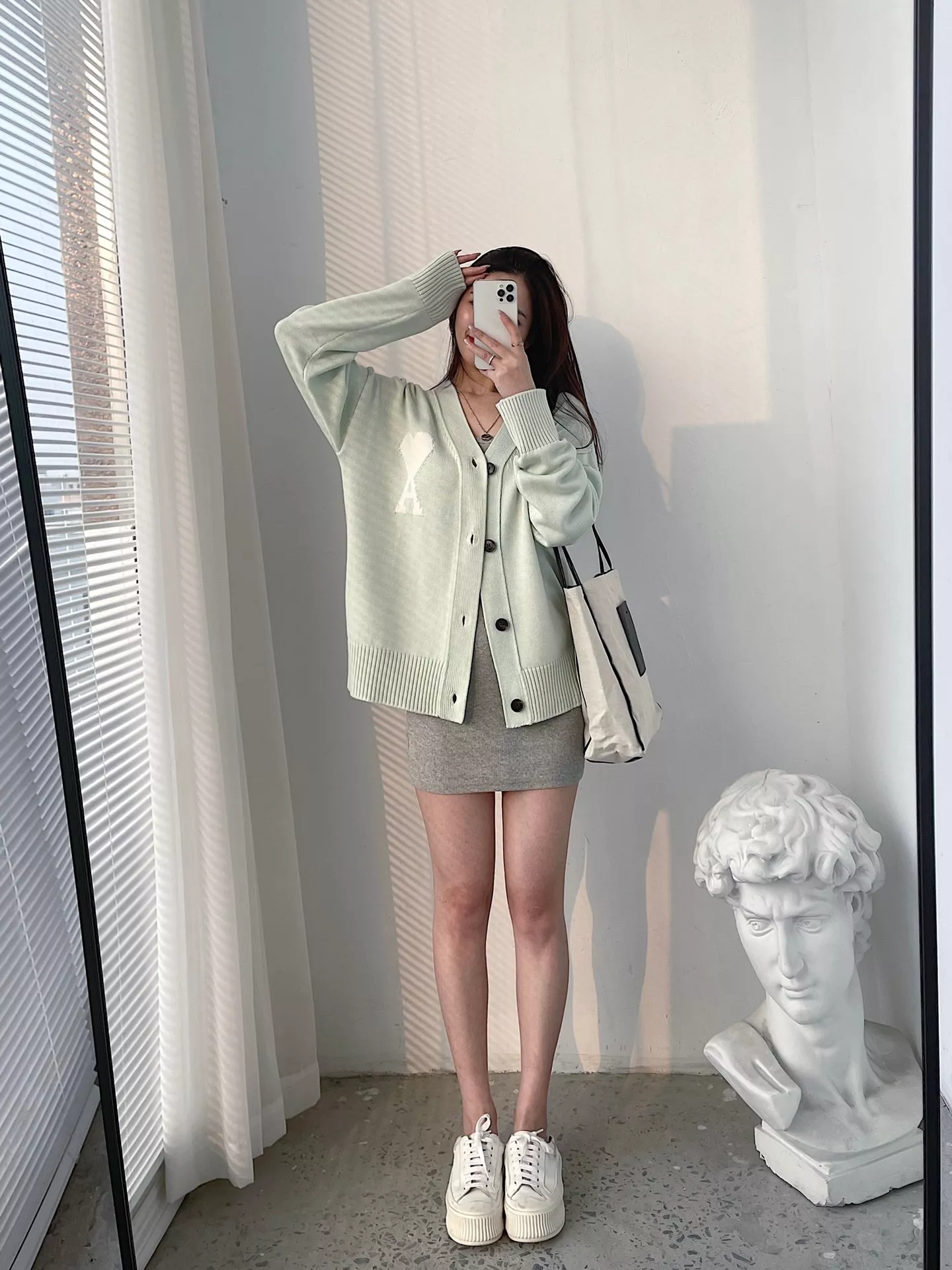 아미 하트 인타르시아 남녀공용 긴소매 가디건 상세 이미지 29