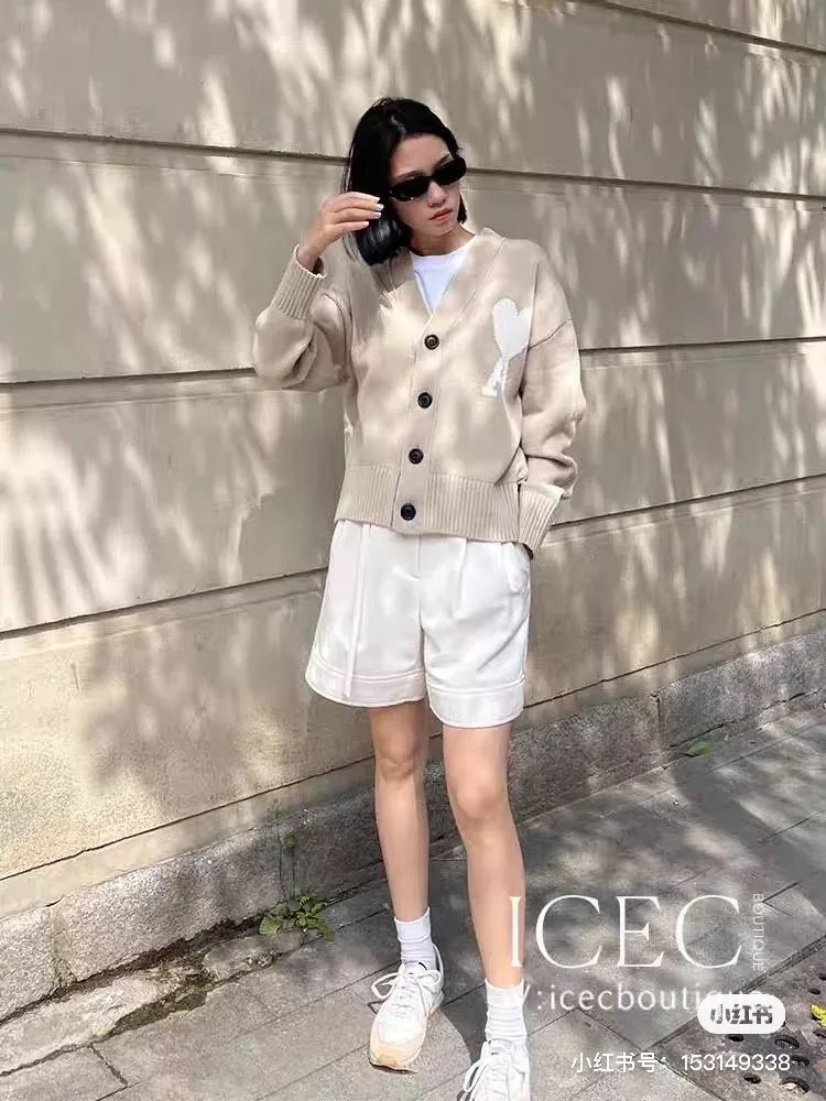 아미 하트 인타르시아 남녀공용 긴소매 가디건 상세 이미지 32