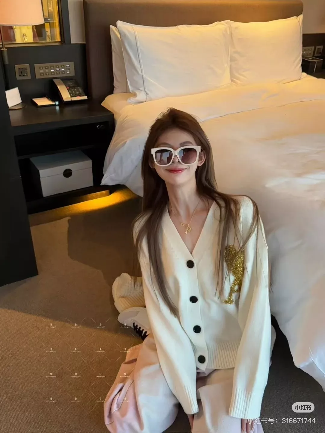 아미 하트 자수 박시핏 남녀공용 긴소매 가디건 상세 이미지 22