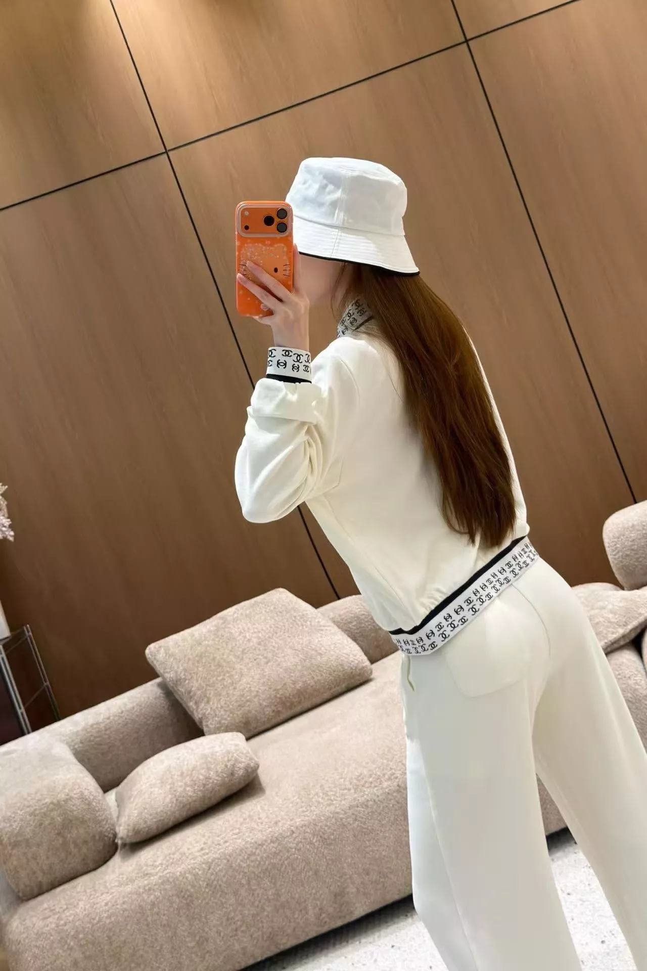 샤넬 로고 테이프 집업 여성용 상하의 세트 상세 이미지 17