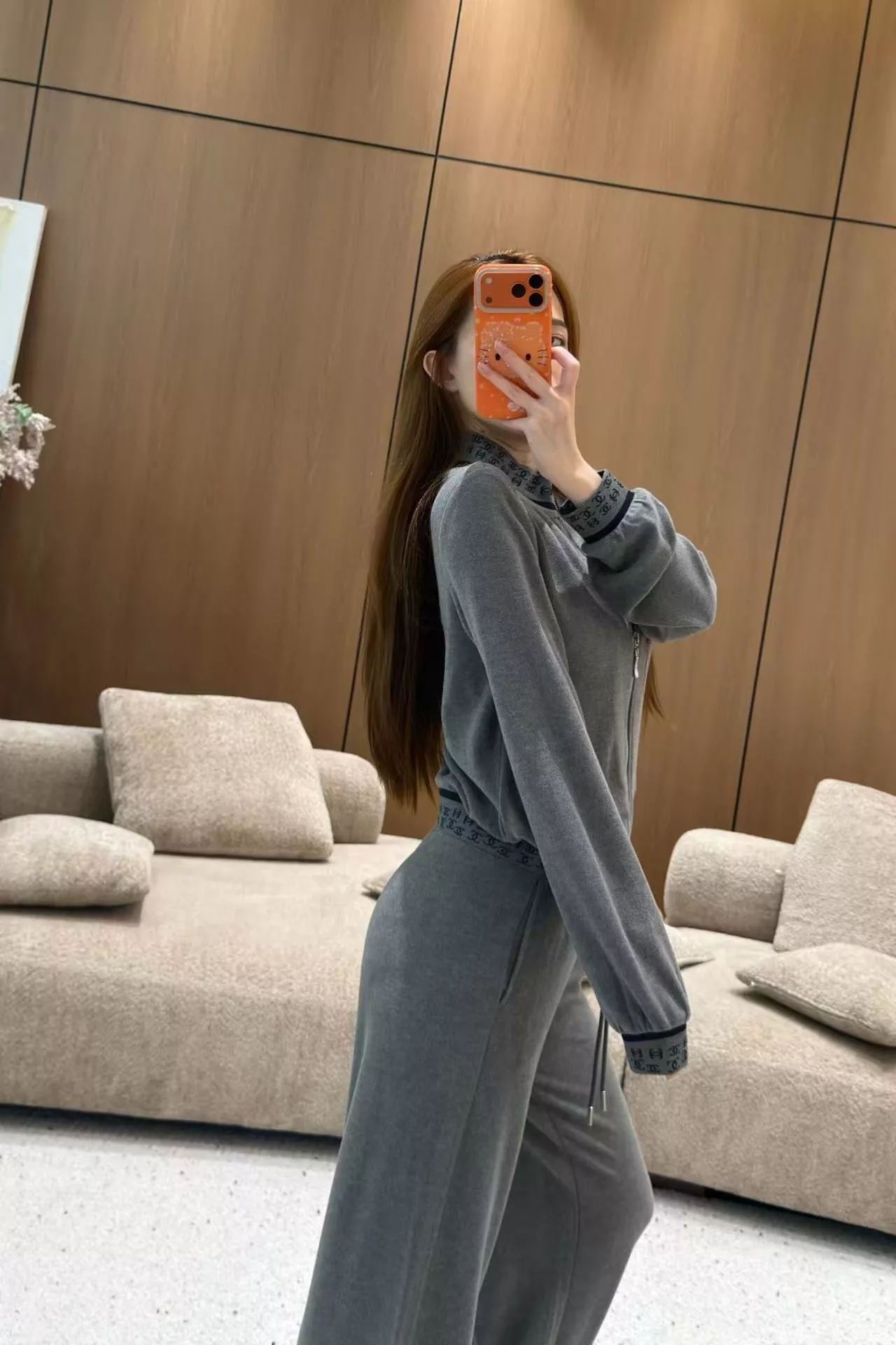 샤넬 로고 테이프 집업 여성용 상하의 세트 상세 이미지 22
