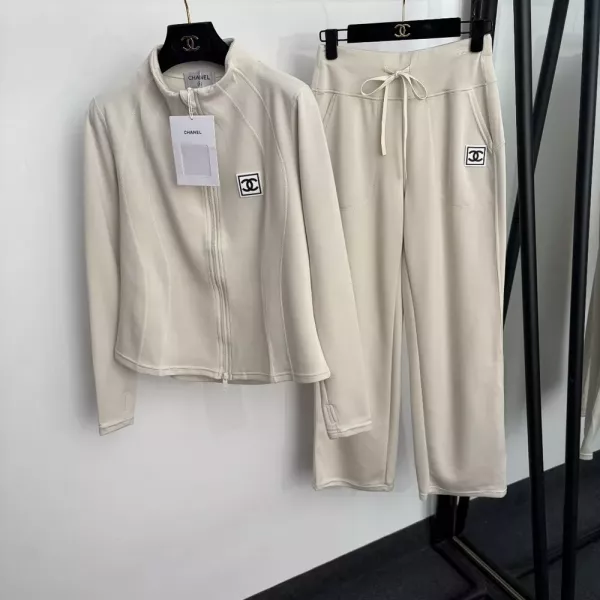 샤넬 로고 집업 밴딩 여성용 상하의 세트