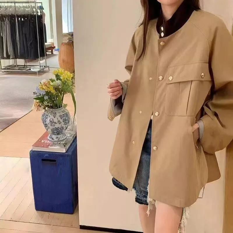 샤넬 코듀로이 스탠드넥 여성용 하프 코트 상세 이미지 11