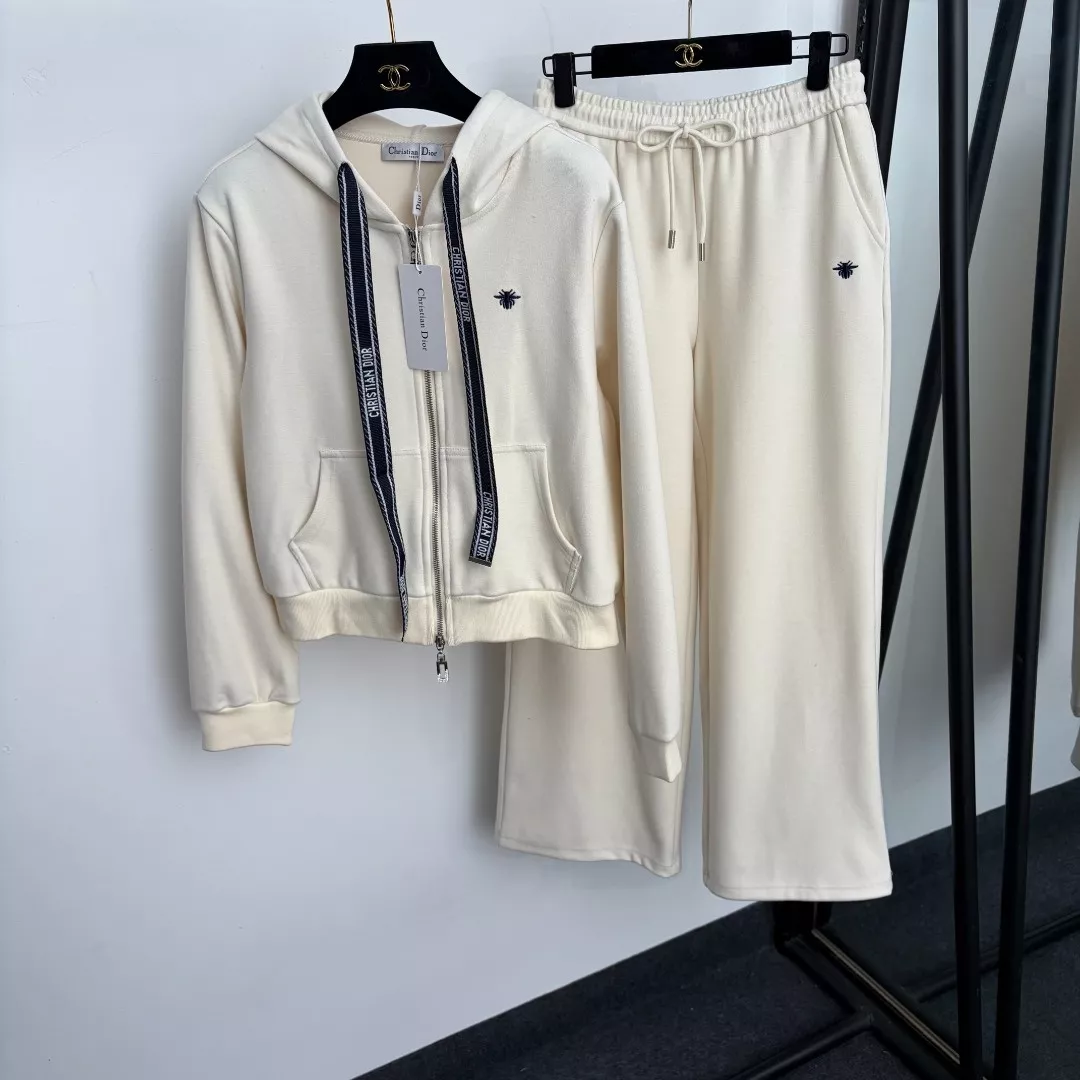 디올 벌 자수 후드 집업 여성용 상하의 세트 상세 이미지 11