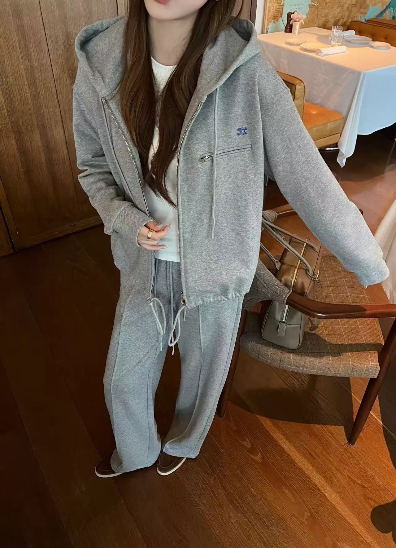 셀린느 후드·와이드 여성용 상하의 세트 상세 이미지 21