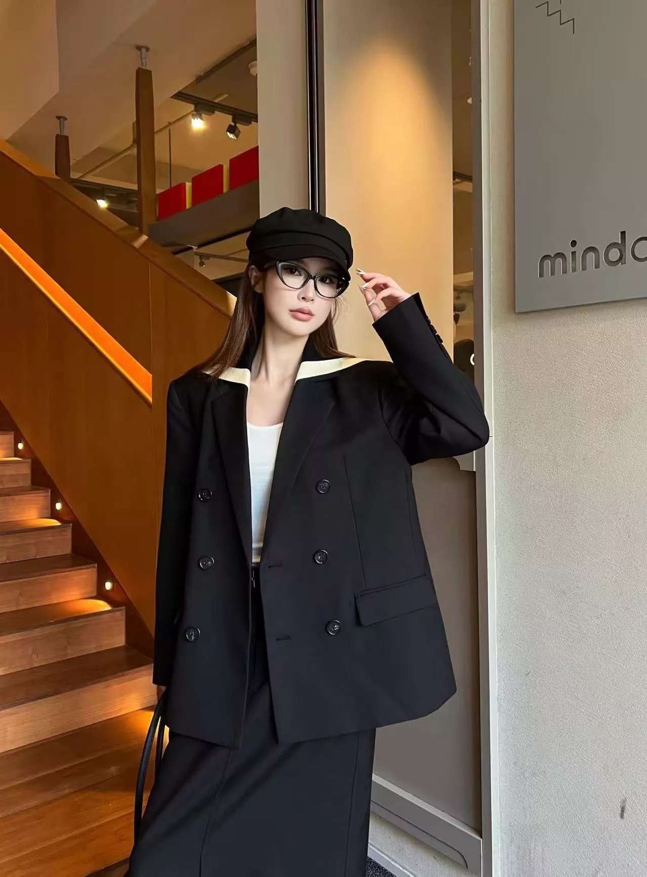 샤넬 니트 숄 더블 버튼 여성용 정장 재킷 상세 이미지 16