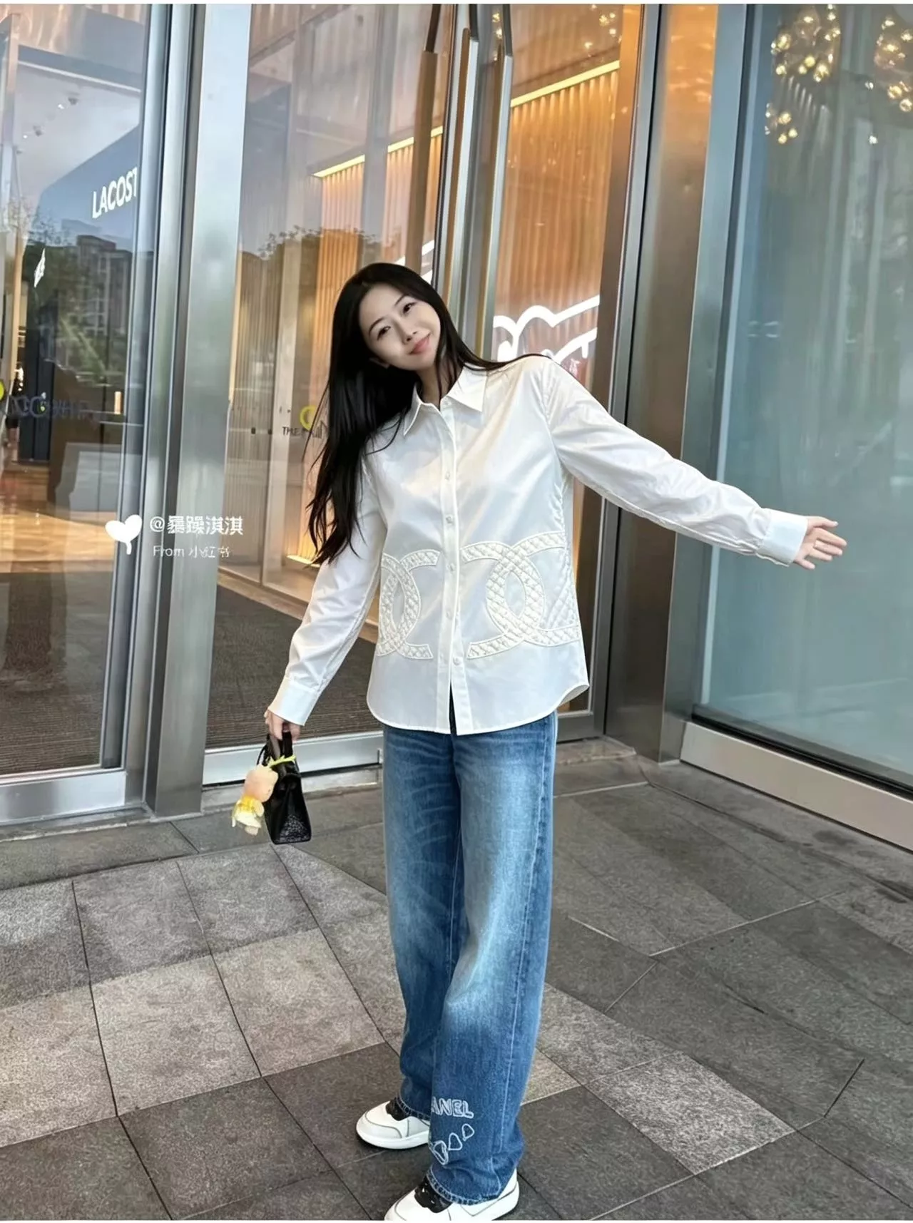 샤넬 양옆 패턴 카라 여성용 긴소매 셔츠 상세 이미지 12