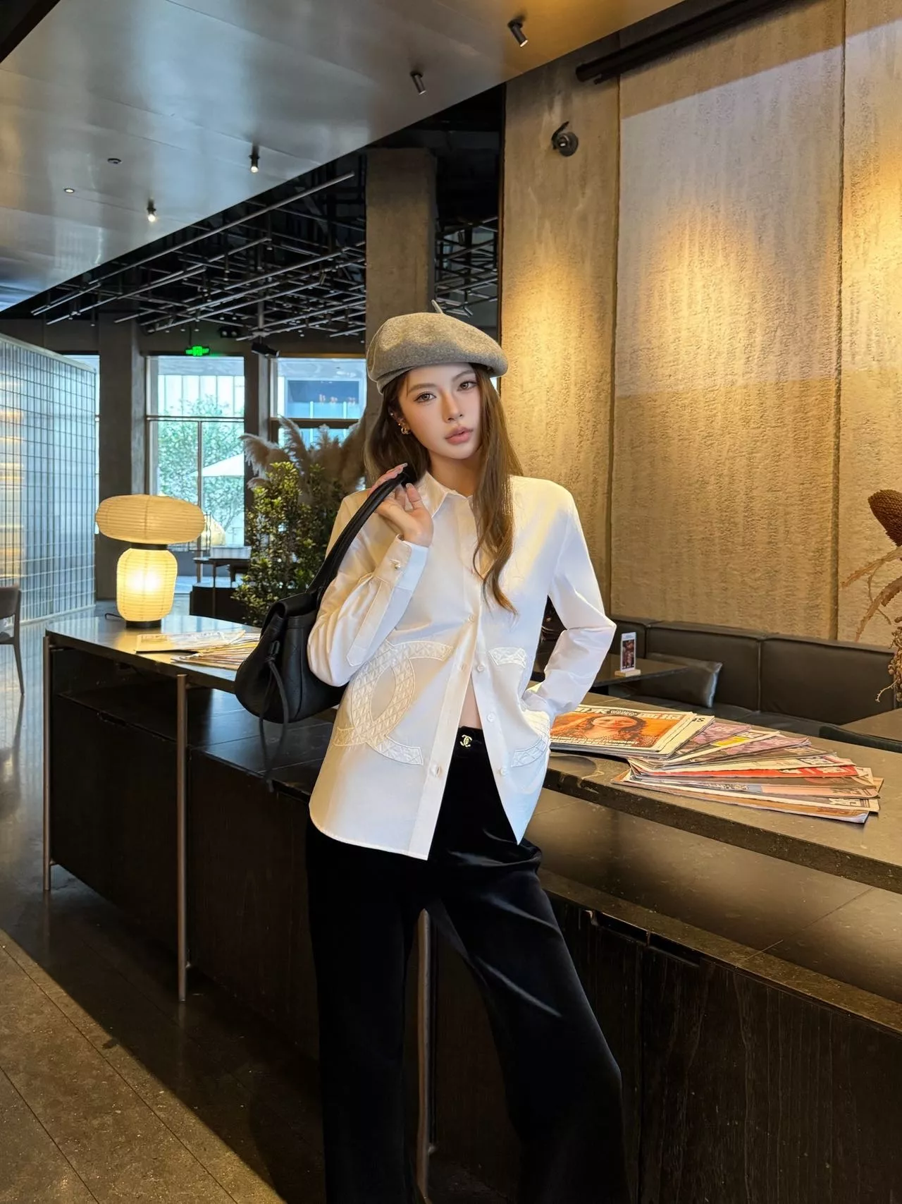 샤넬 양옆 패턴 카라 여성용 긴소매 셔츠 상세 이미지 21