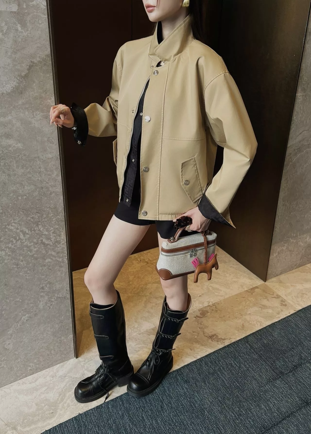 펜디 양면 면 소재 여성용 버튼 재킷 상세 이미지 36
