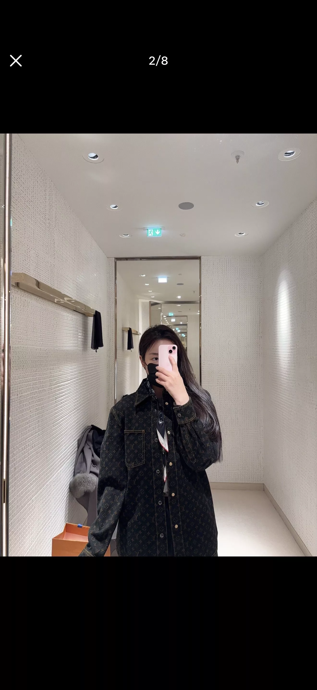 루이비통 자카드 포켓 여성용 긴소매 데님 셔츠 상세 이미지 22