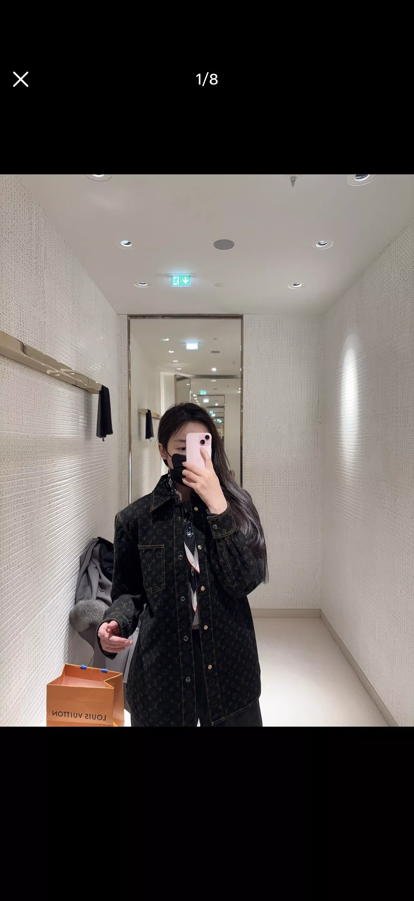 루이비통 자카드 포켓 여성용 긴소매 데님 셔츠 상세 이미지 23