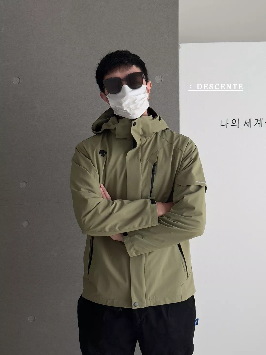 데상트 플리스 내피 탈착형 남녀공용 후드 재킷 상세 이미지 21