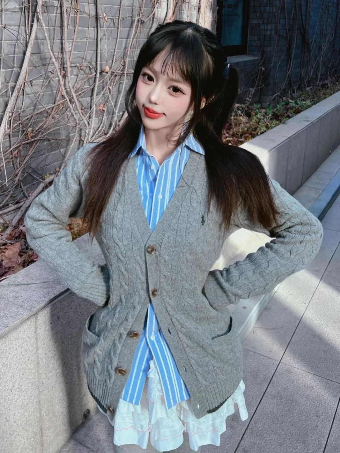랄프로렌 케이블 브이넥 남녀공용 긴소매 가디건 상세 이미지 48