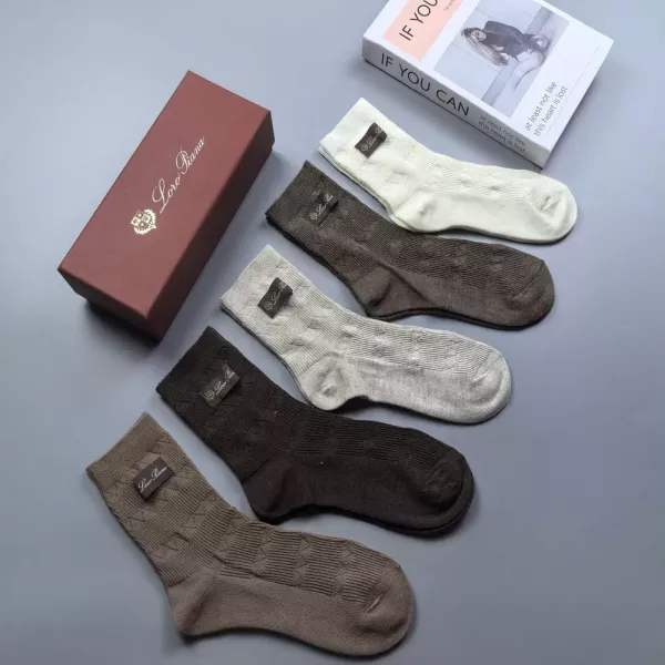 로로피아나 순면 라벨 남녀공용 장목 양말