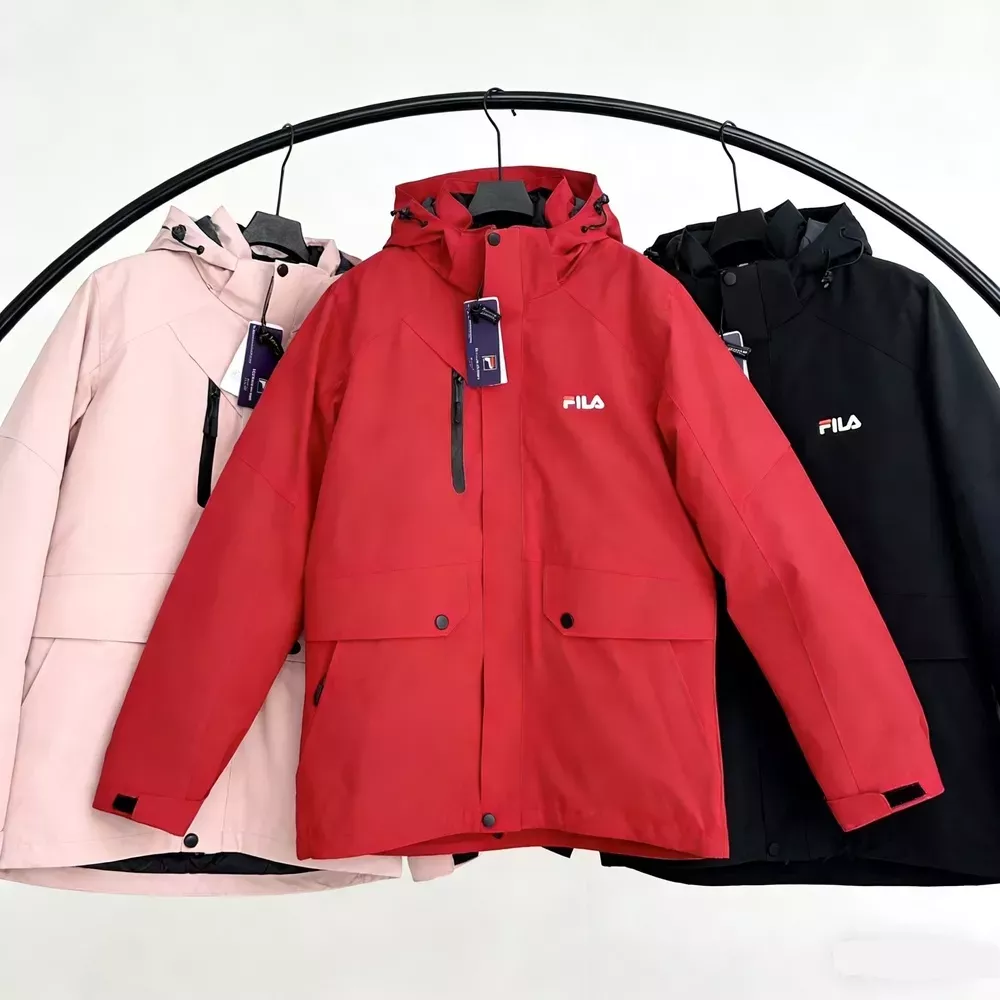 휠라 탈착 내피 3-in-1 남녀공용 쇼트 패딩