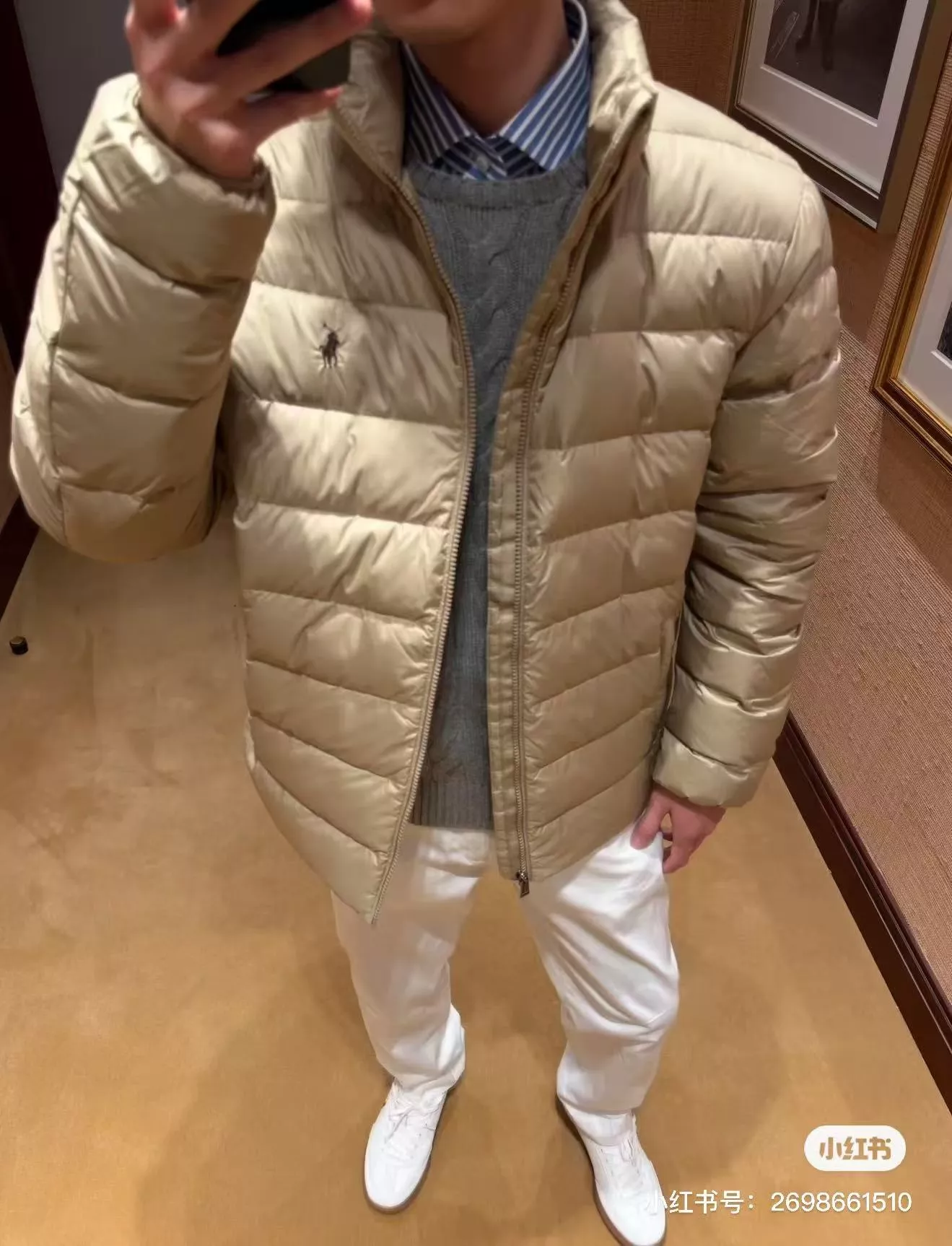 랄프로렌 가로 퀼팅 스탠드넥 남녀공용 쇼트 패딩 상세 이미지 31
