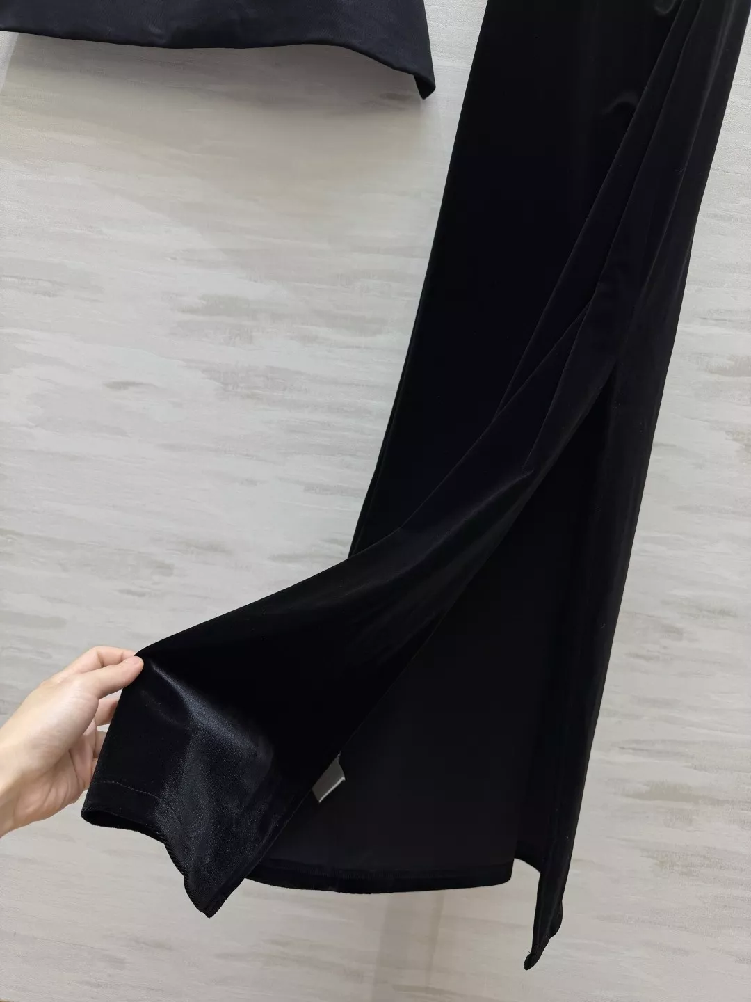 입생로랑 벨벳 레이스 끈형 여성용 원피스 상세 이미지 5