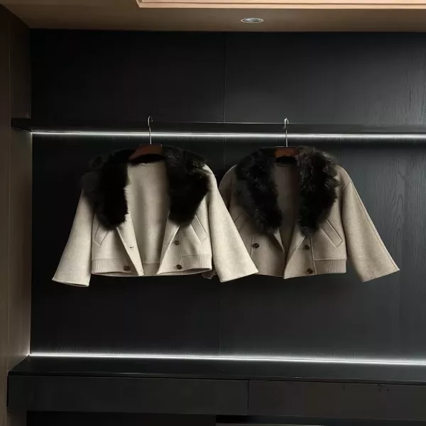 로로피아나 밍크 칼라 캐시미어 여성용 쇼트 코트