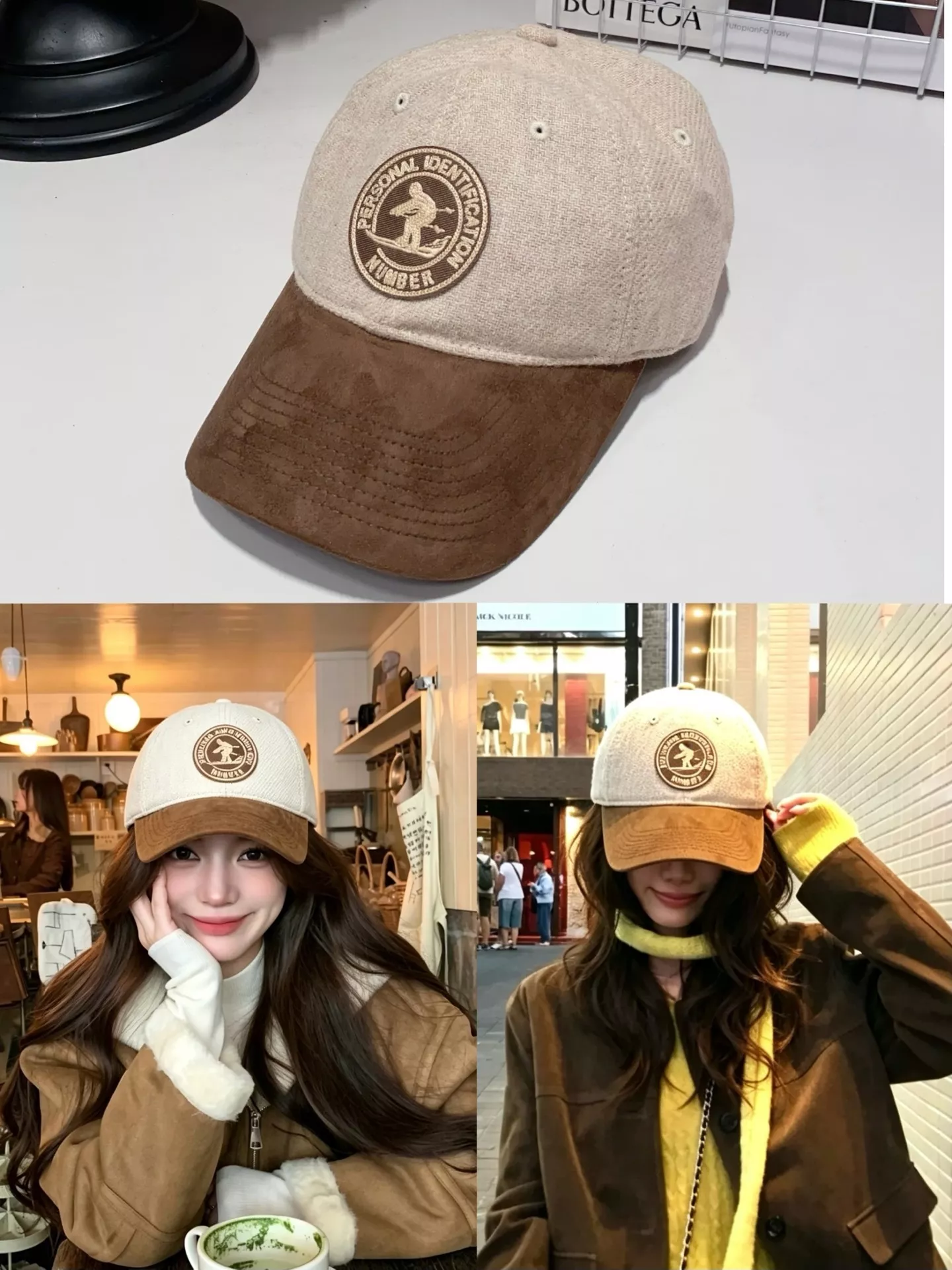 노브랜드 울 배색 원형 자수 장식 볼캡 상세 이미지 10
