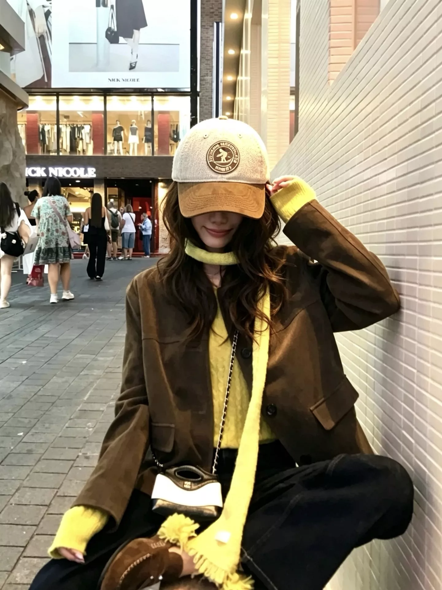 노브랜드 울 배색 원형 자수 장식 볼캡 상세 이미지 7