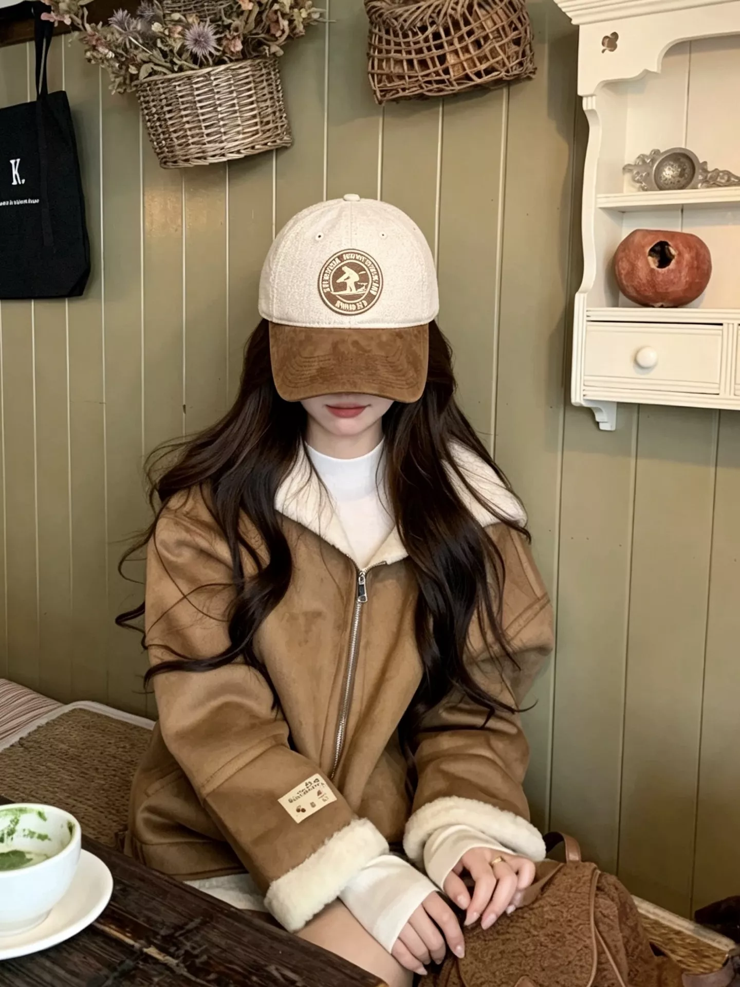 노브랜드 울 배색 원형 자수 장식 볼캡 상세 이미지 8