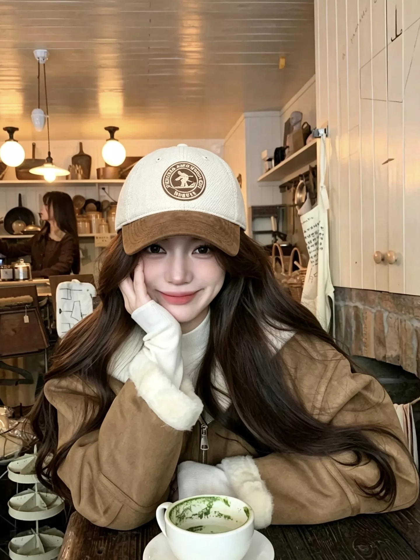 노브랜드 울 배색 원형 자수 장식 볼캡 상세 이미지 9