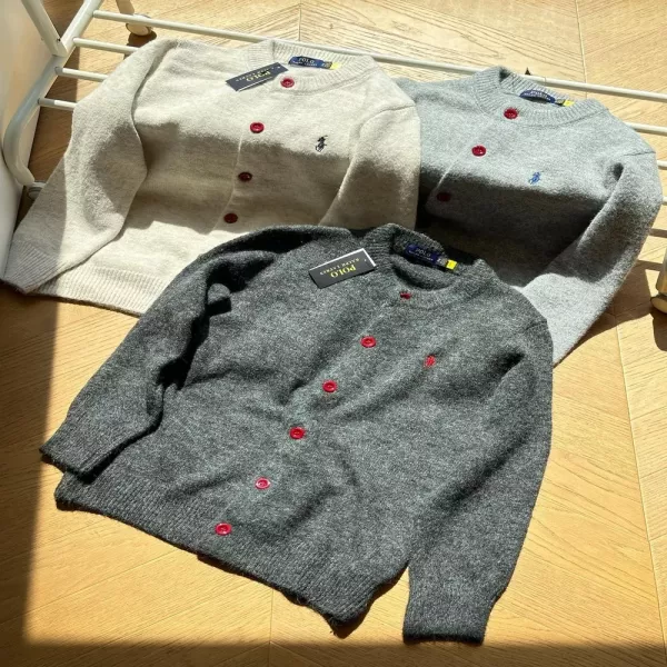 랄프로렌 울 혼방 자수 남녀공용 긴소매 가디건