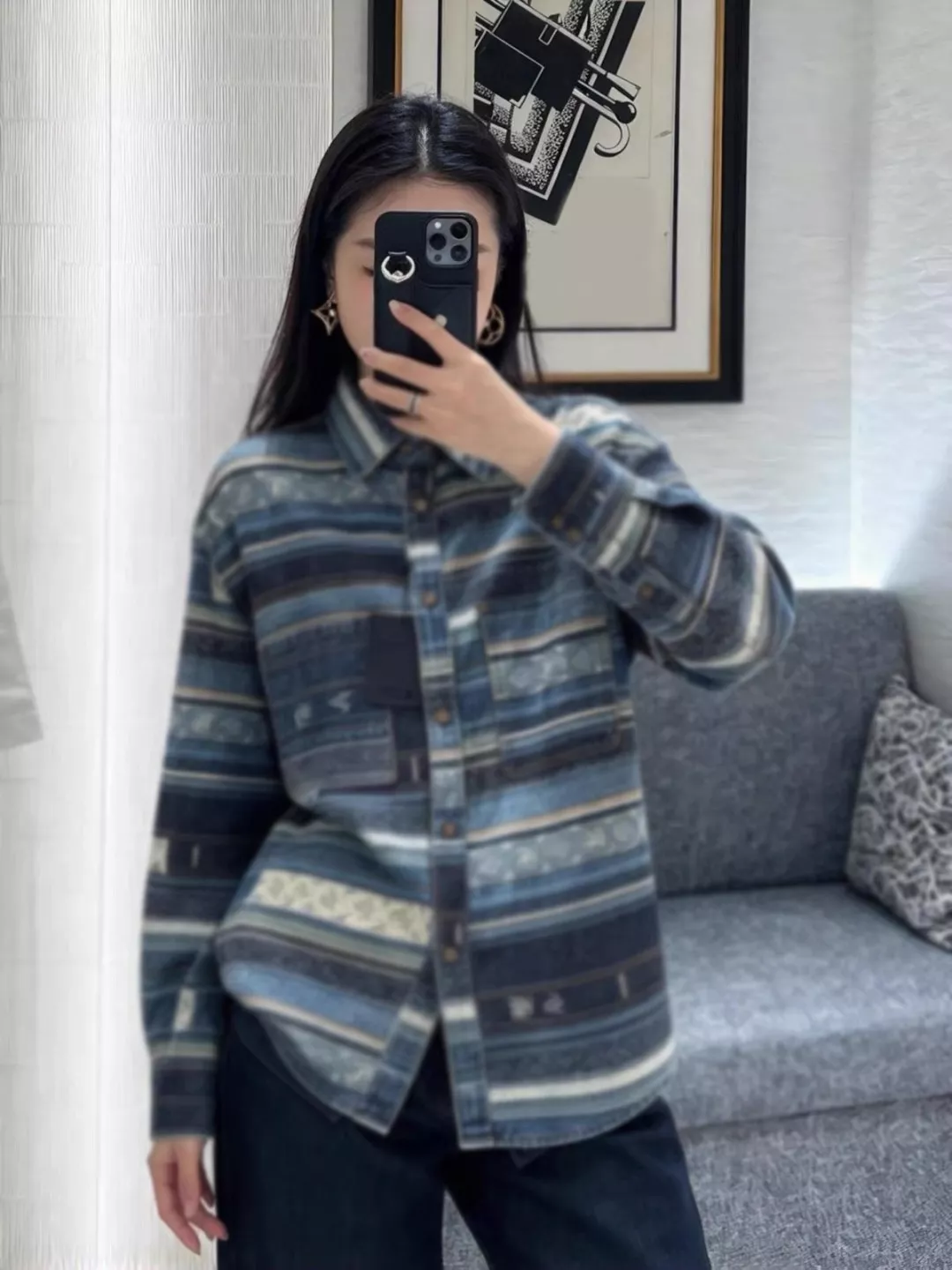 루이비통 워싱 데님 남녀공용 상하의 세트 상세 이미지 22
