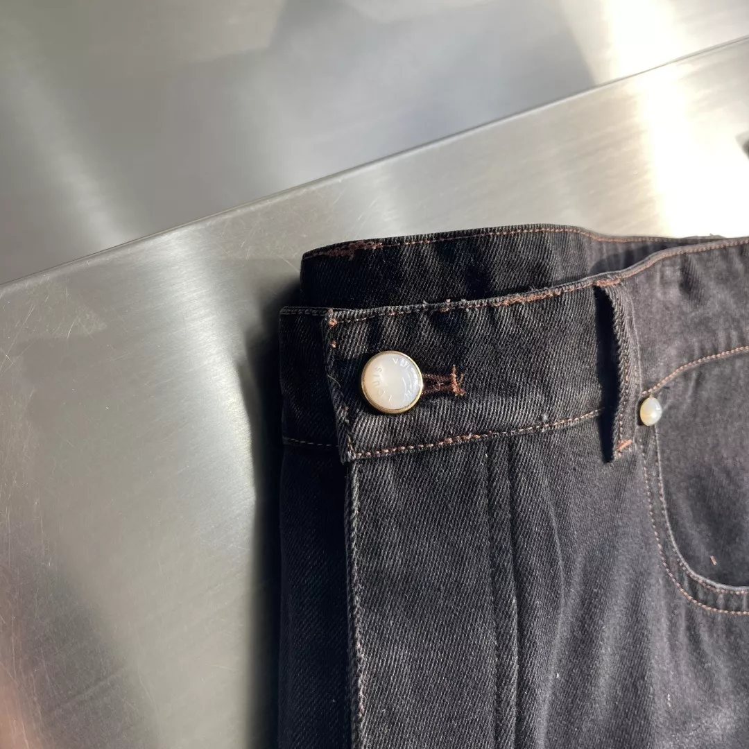 루이비통 면 데님 자수 남녀공용 상하의 세트 상세 이미지 12