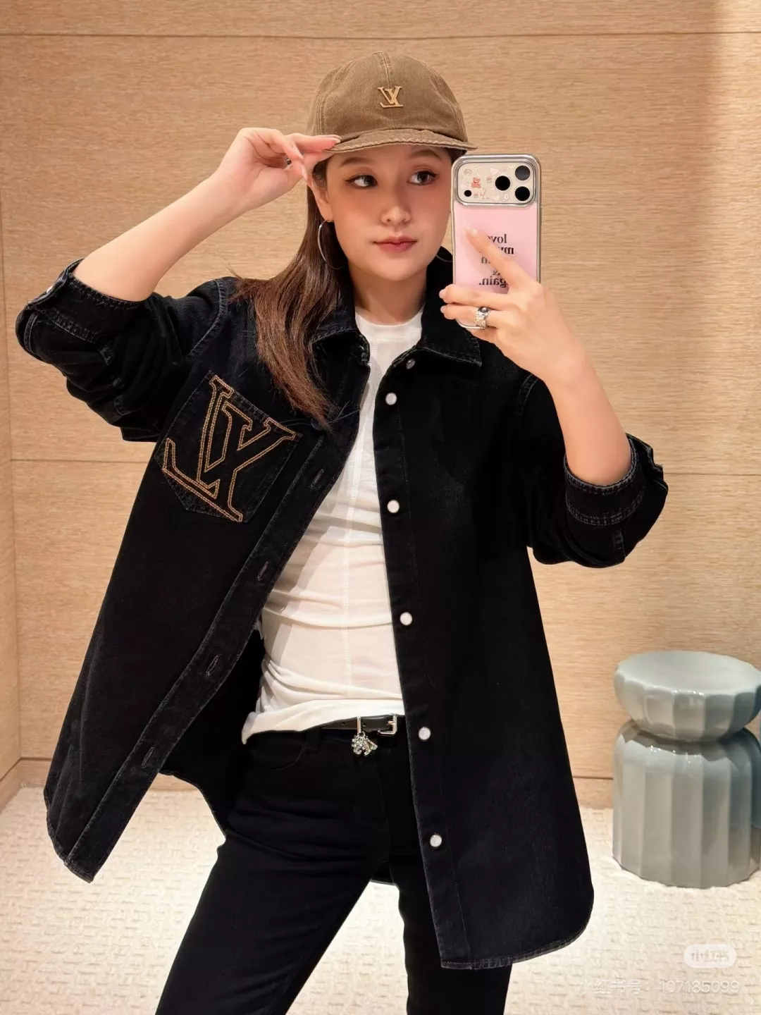 루이비통 면 데님 자수 남녀공용 상하의 세트 상세 이미지 21