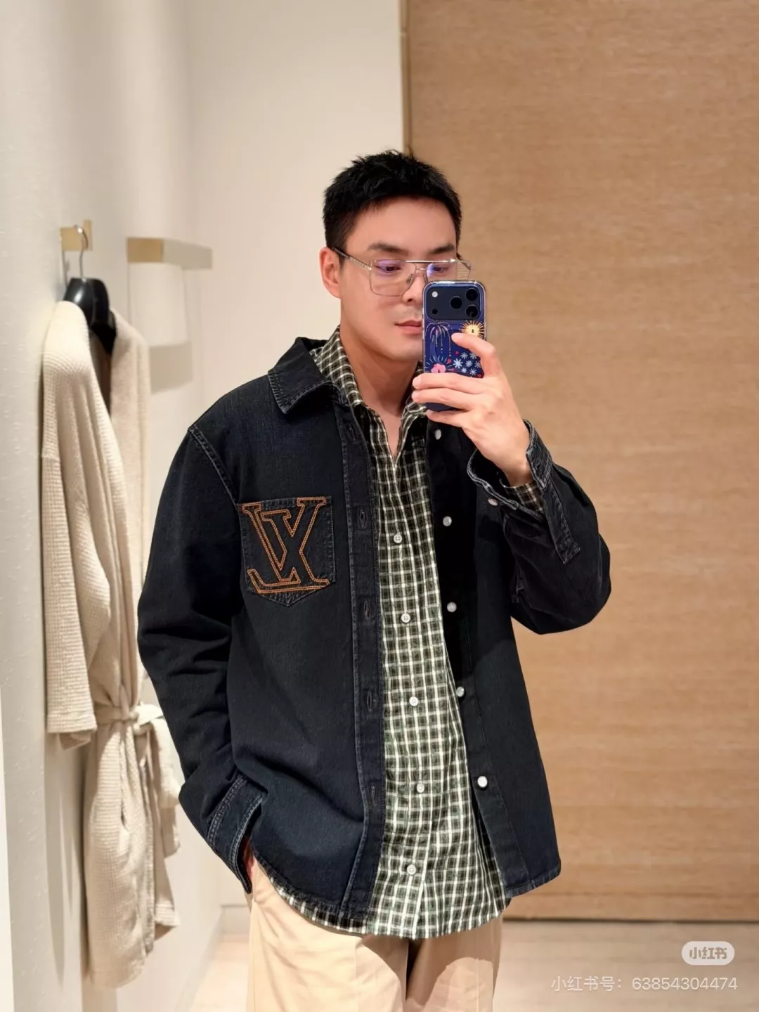 루이비통 면 데님 자수 남녀공용 상하의 세트 상세 이미지 23