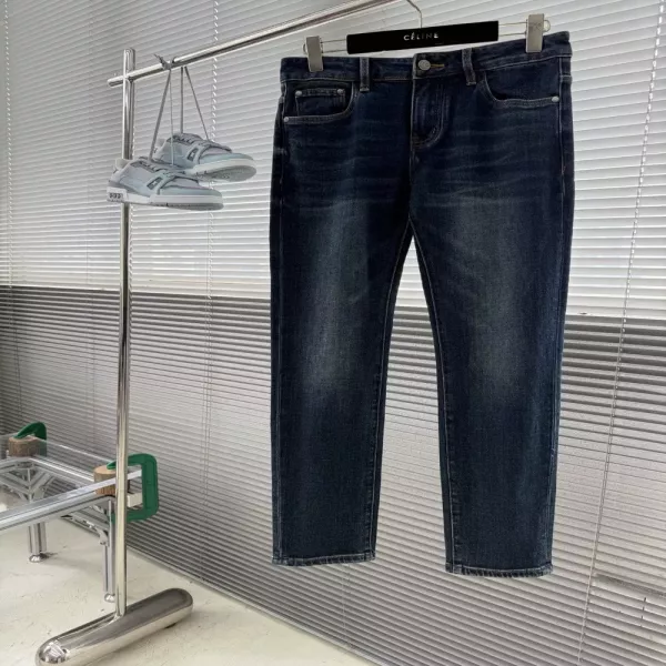 몽클레어 워싱 일자핏 남녀공용 데님 팬츠