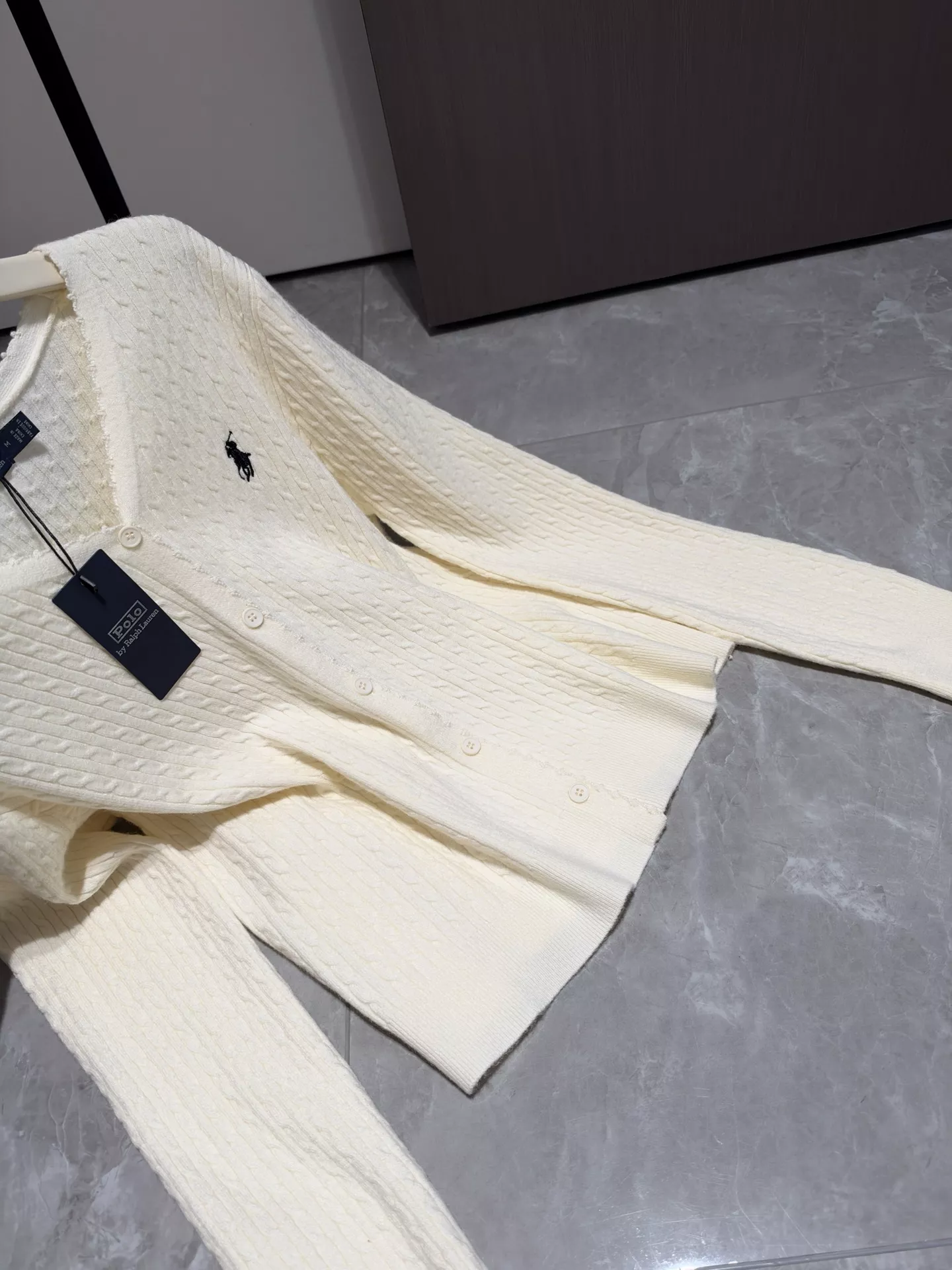 랄프로렌 브이넥 꽈배기 여성용 긴소매 가디건 상세 이미지 22