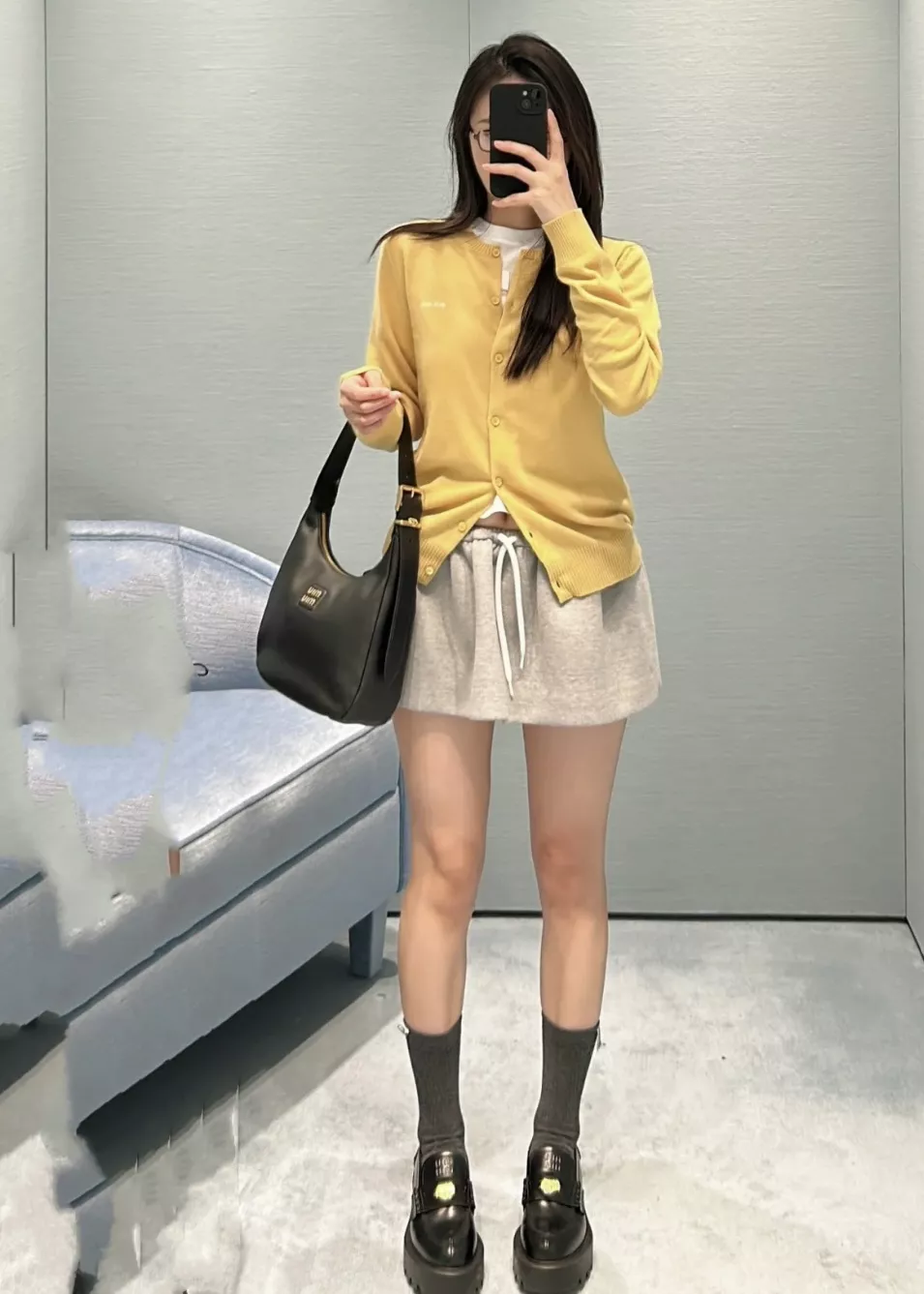 미우미우 캐시미어 레터링 여성용 긴소매 가디건 상세 이미지 26
