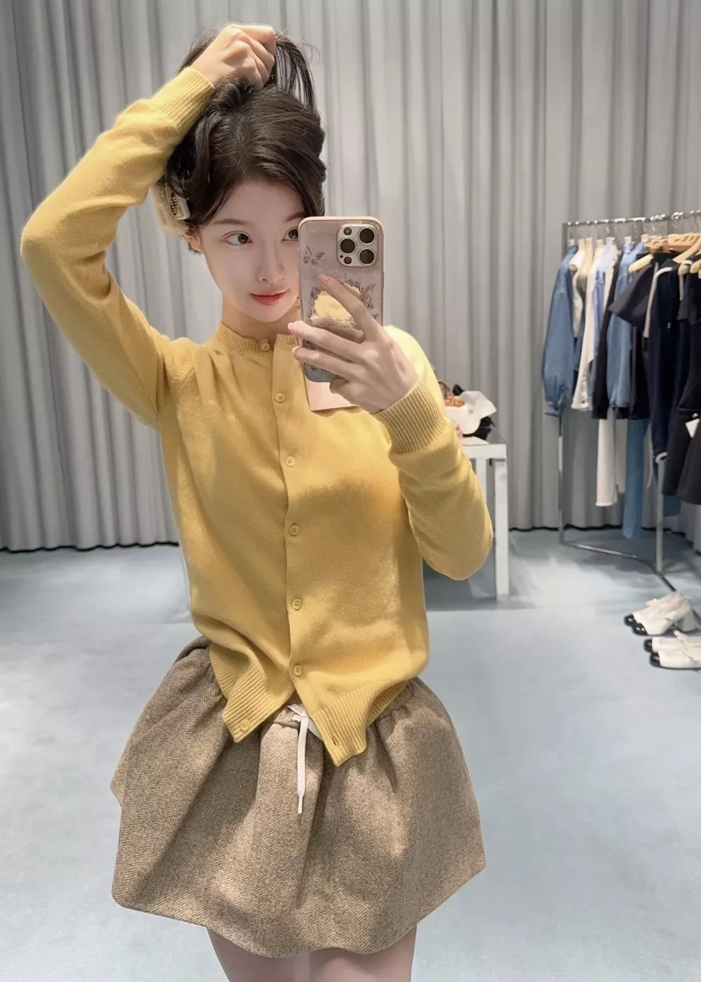 미우미우 캐시미어 레터링 여성용 긴소매 가디건 상세 이미지 45