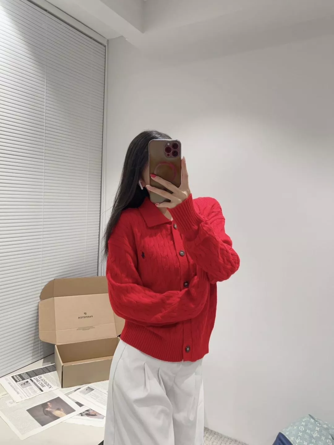 랄프로렌 케이블 폴로 칼라 여성용 긴소매 가디건 상세 이미지 33