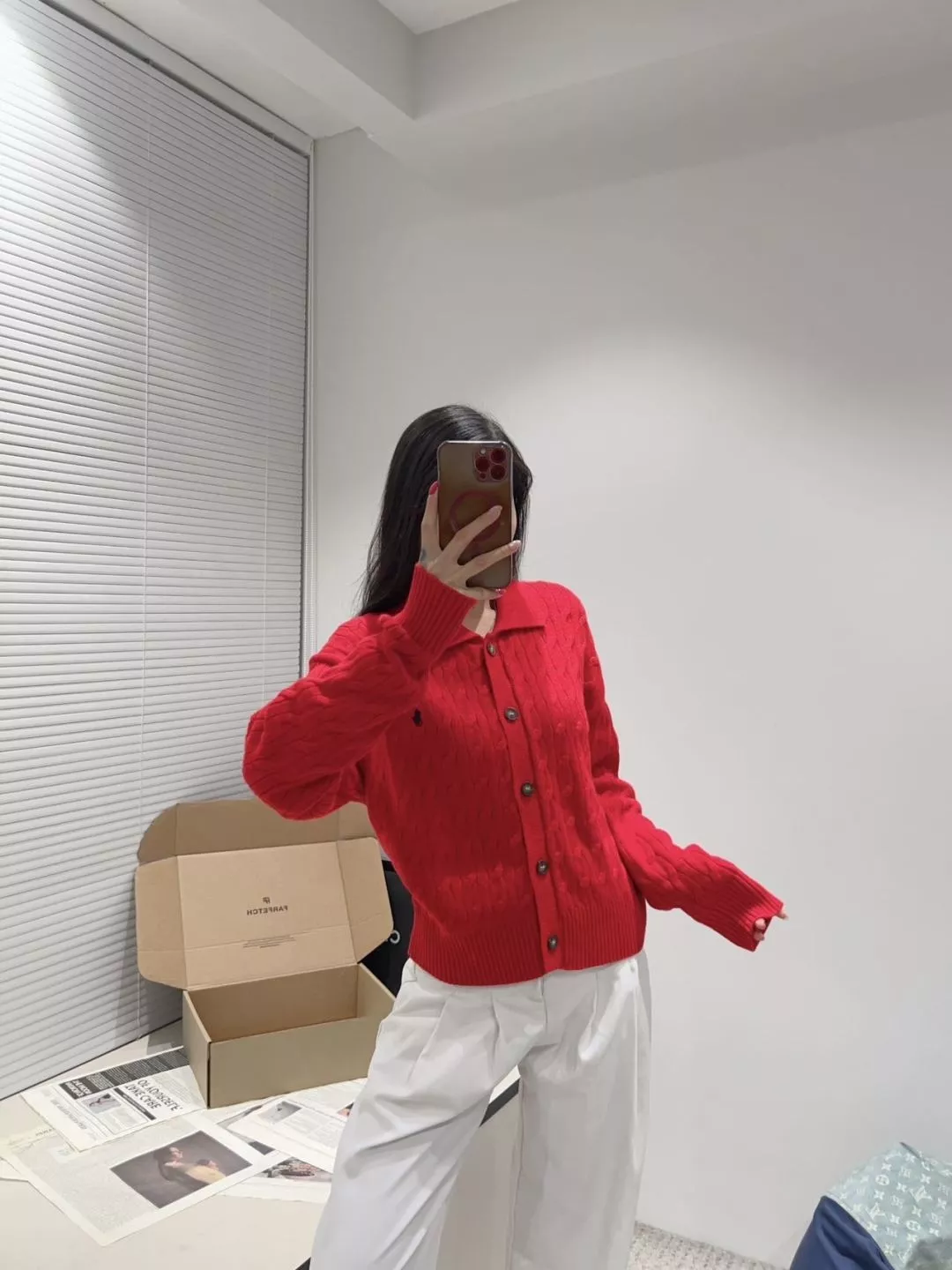 랄프로렌 케이블 폴로 칼라 여성용 긴소매 가디건 상세 이미지 36