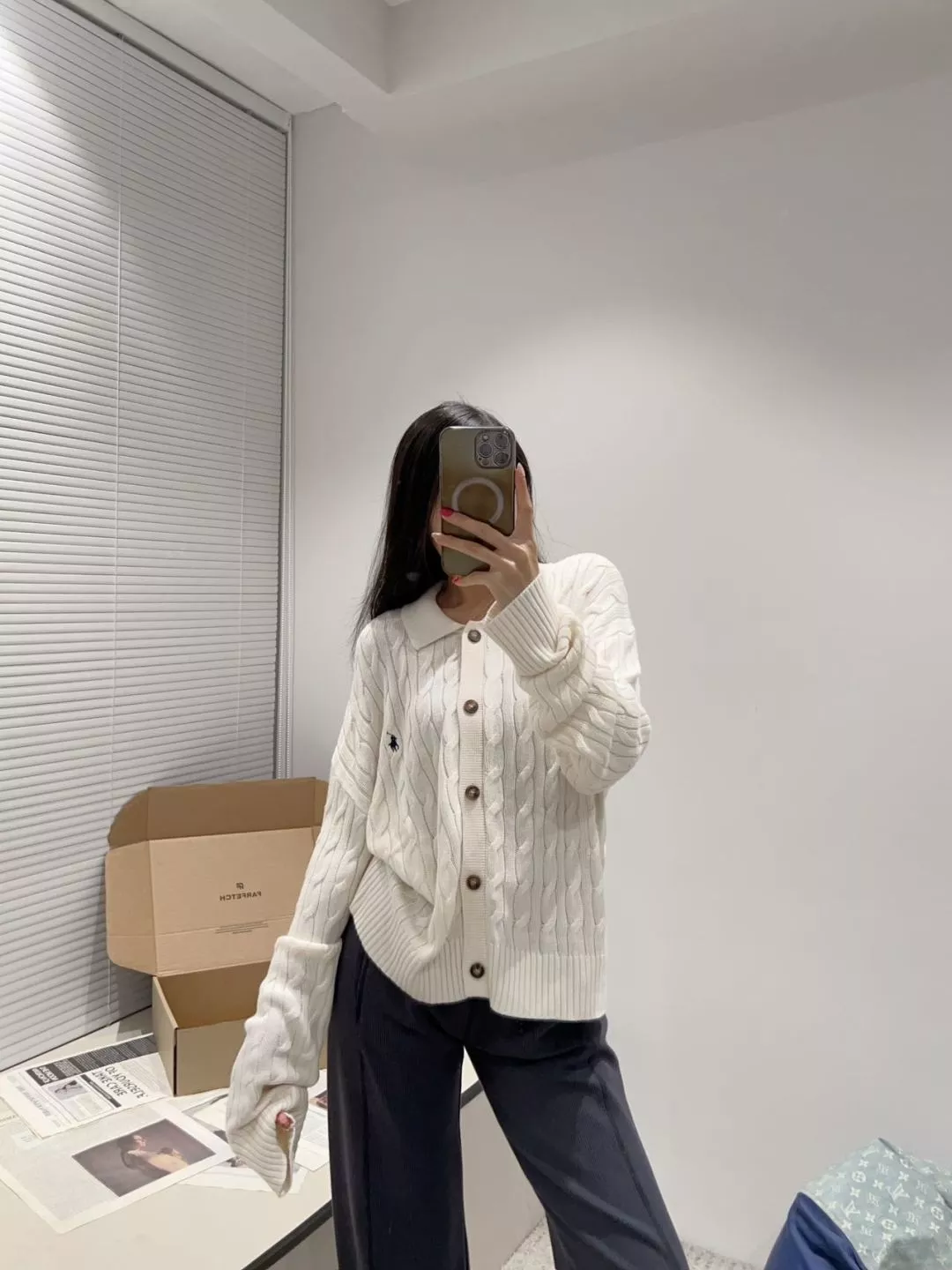랄프로렌 케이블 폴로 칼라 여성용 긴소매 가디건 상세 이미지 38