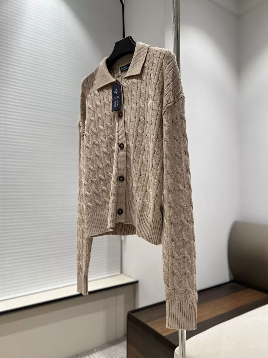 랄프로렌 케이블 폴로 칼라 여성용 긴소매 가디건 상세 이미지 9