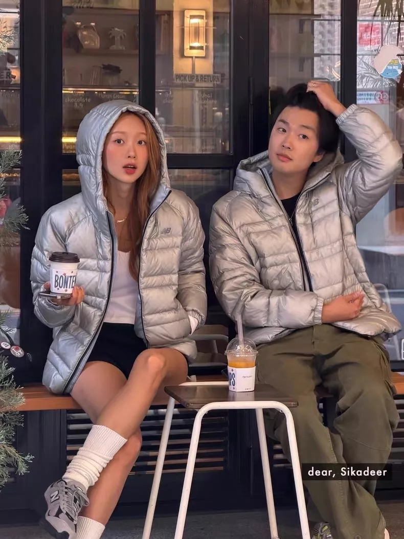 뉴발란스 구스다운 후드 남녀공용 쇼트 패딩 상세 이미지 35