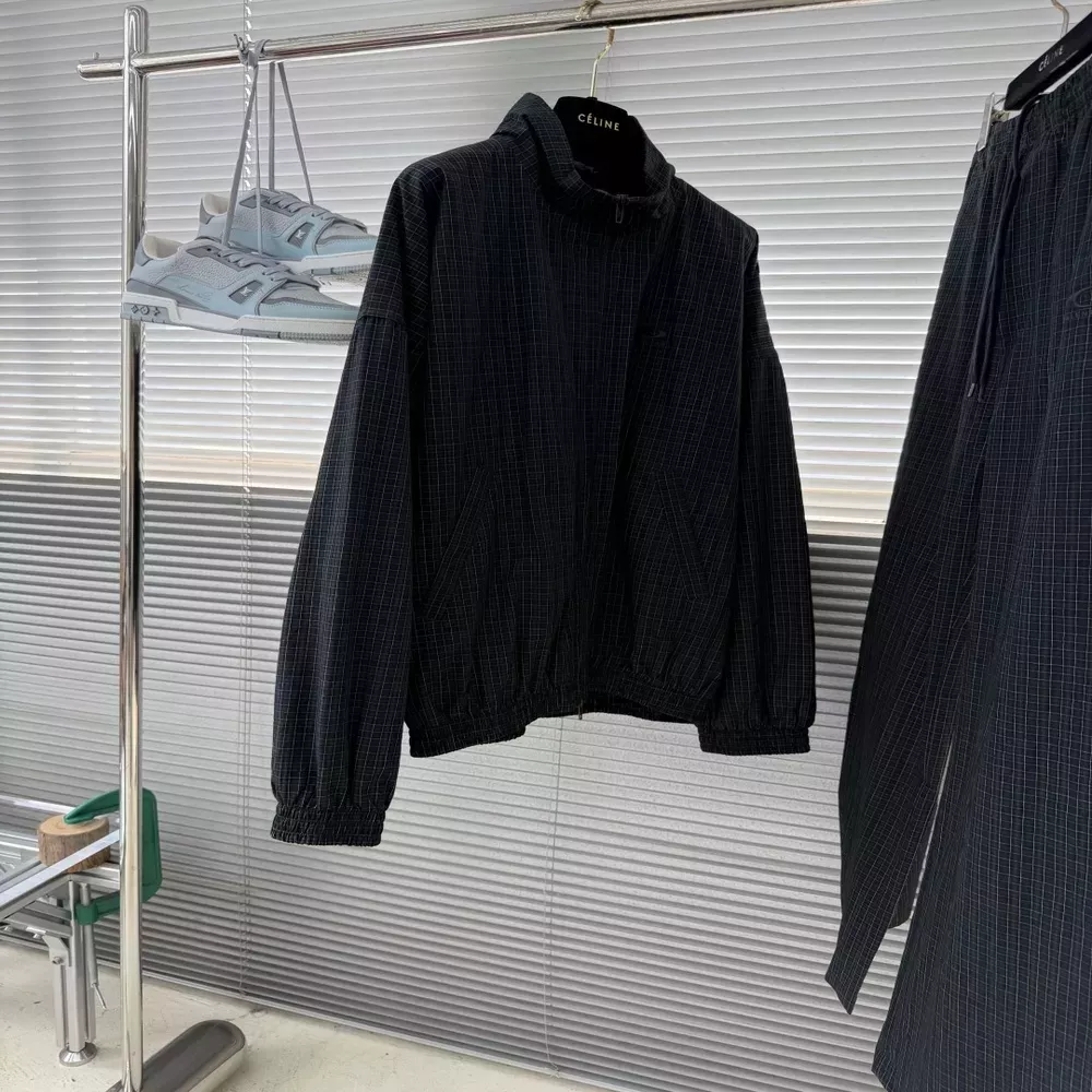 발렌시아가 체크 자수 남녀공용 상하의 세트