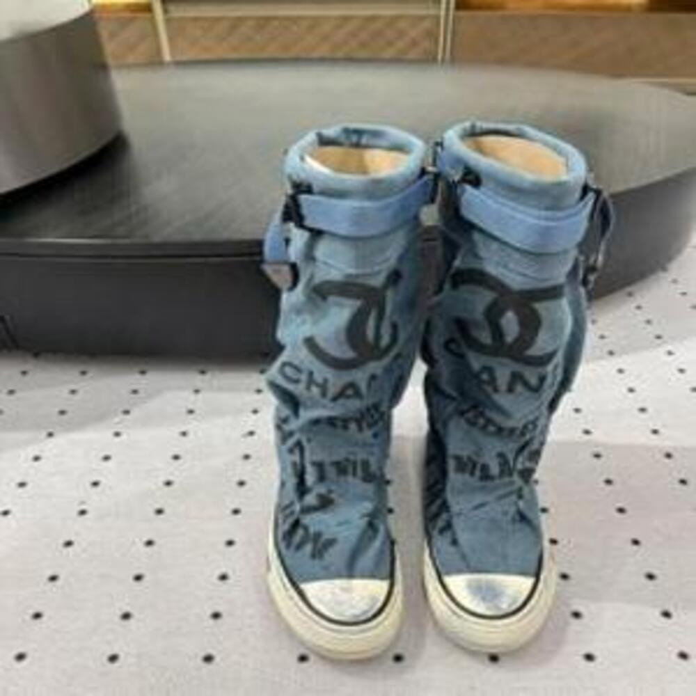 샤넬 24FW 데님 하이탑 부츠