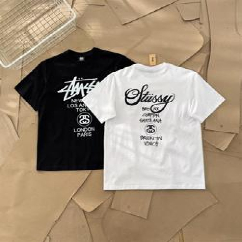 스투시 Stussy 프린트 라운드넥 반팔 티셔츠