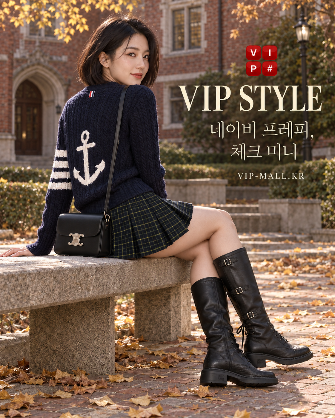 네이비 프레피, 체크 미니